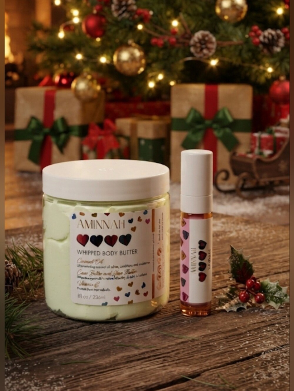 Aminnah XOXO Whipped Body Butter & Lip Gloss Set!